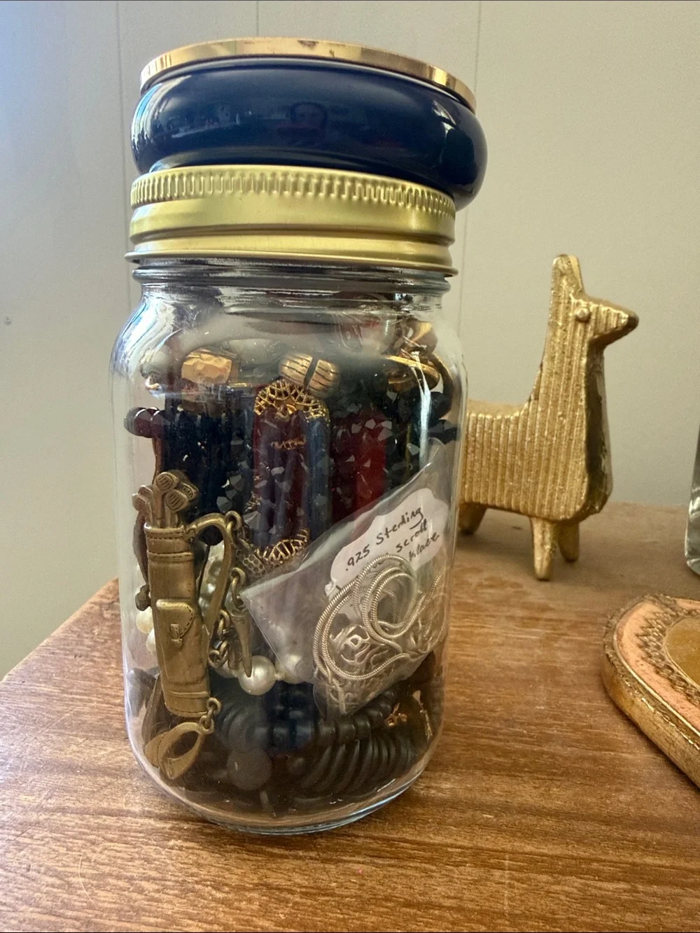 Heirloom beauties Black bronze and refined traveling mystery jewelry jar